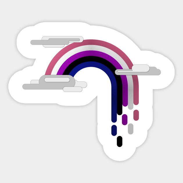 Minimalist Gender Fluid Drip Rainbow Sticker by LiveLoudGraphics